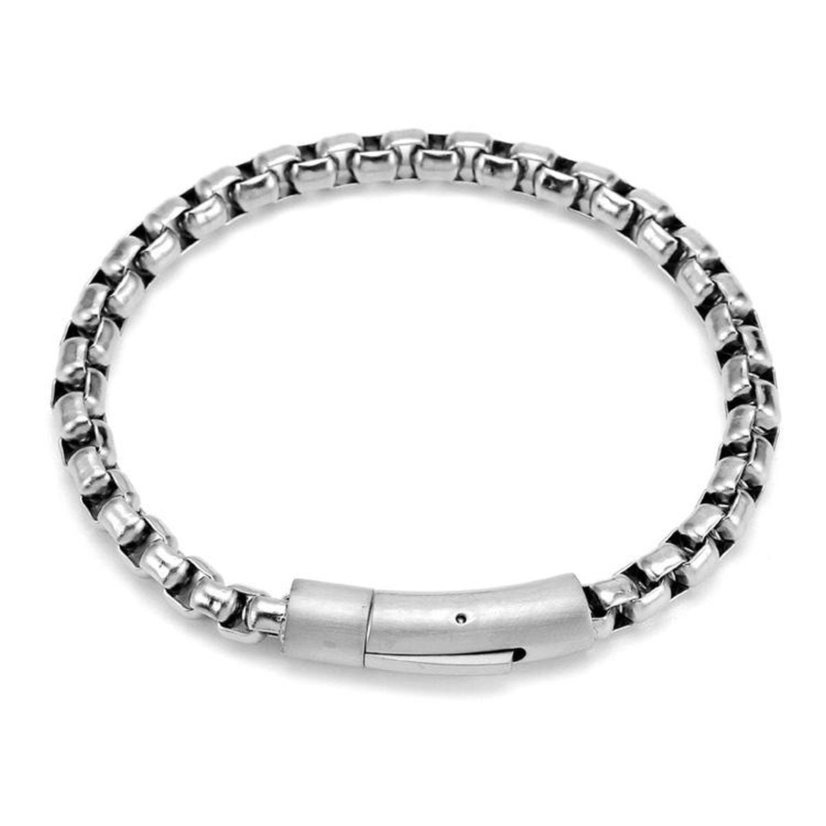 Popcorn Black 316L Stainless Steel Magnetic Clasp Bracelet Men Bulk