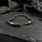 Popcorn Black 316L Stainless Steel Magnetic Clasp Bracelet Men Bulk
