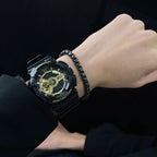 Popcorn Black 316L Stainless Steel Magnetic Clasp Bracelet Men Bulk