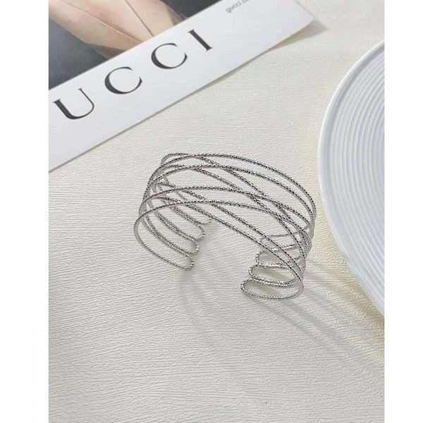 6 Layers Criss Cross Silver Anti Tarnish Dainty Cuff Kada Women Bulk Main image