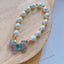 Green Emerald Butterfly Cubic Zirconia 18K Gold Pearl Bracelet Bulk