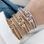 Nail Lock Fancy CZ 18K Gold Anti Tarnish Openable Kada Bracelet Bulk