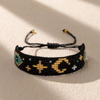 Black Blue Evil Eye Handmade Beads Adjustable Bracelet Men Women Bulk