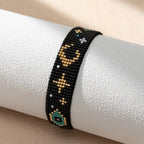 Black Blue Evil Eye Handmade Beads Adjustable Bracelet Men Women Bulk
