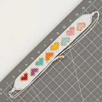Heart Love Neon Colors White Handmade Beads Adjustable Bracelet Bulk