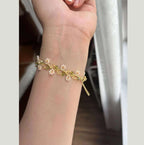 Daisy Floral Leave 18K Gold Anti Tarnish Bracelet For Women Bulk