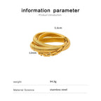 Triple Layer Chain Stretchable Snake Elastic 18K Gold Anti Tarnish Stainless Steel Bangle Bracelet for Women