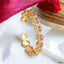 Happy Smiley Ruby Red Cubic Zirconia 18K Gold Cuff Kada Bracelet Bulk