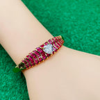 Heart Love CZ 18K Gold Anti Tarnish Cuff Kada Bracelet Bulk