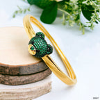 Dark Blue Sapphire Teddy Bear 18K Gold Anti Tarnish Openable Kada Bangle for Women