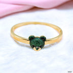 Dark Blue Sapphire Teddy Bear 18K Gold Anti Tarnish Openable Kada Bangle for Women