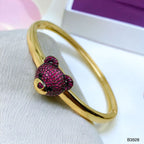 Dark Pink Teddy Bear 18K Gold Anti Tarnish Openable Kada Bangle Bulk