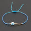 Evil Eye Mother Of Pearl Sky Blue Gold Handmade Beads Bracelet Bulk