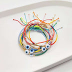 Evil Eye Mother Of Pearl Sky Blue Gold Handmade Beads Bracelet Bulk