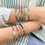 Round CZ Blue Beige Thread 18K Gold Adjustable Bracelet Bulk