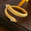 Cobra Snake Anti Tarnish Gold Stainless Steel Cuff Kada Bracelet Bulk