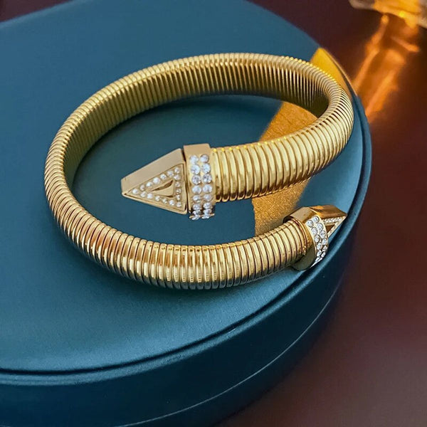 Cobra Snake Anti Tarnish Gold Stainless Steel Cuff Kada Bracelet Bulk Secondary image