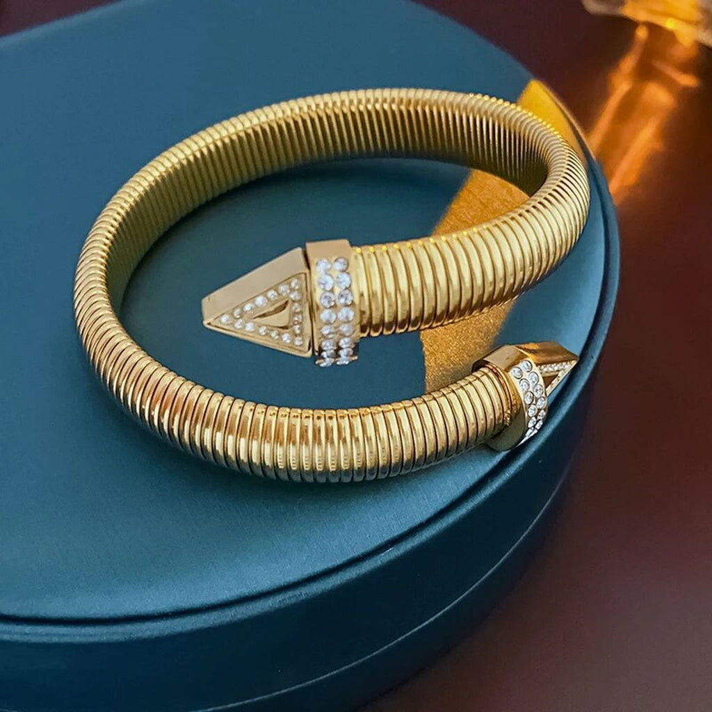 Cobra Snake Anti Tarnish Gold Stainless Steel Cuff Kada Bracelet Bulk