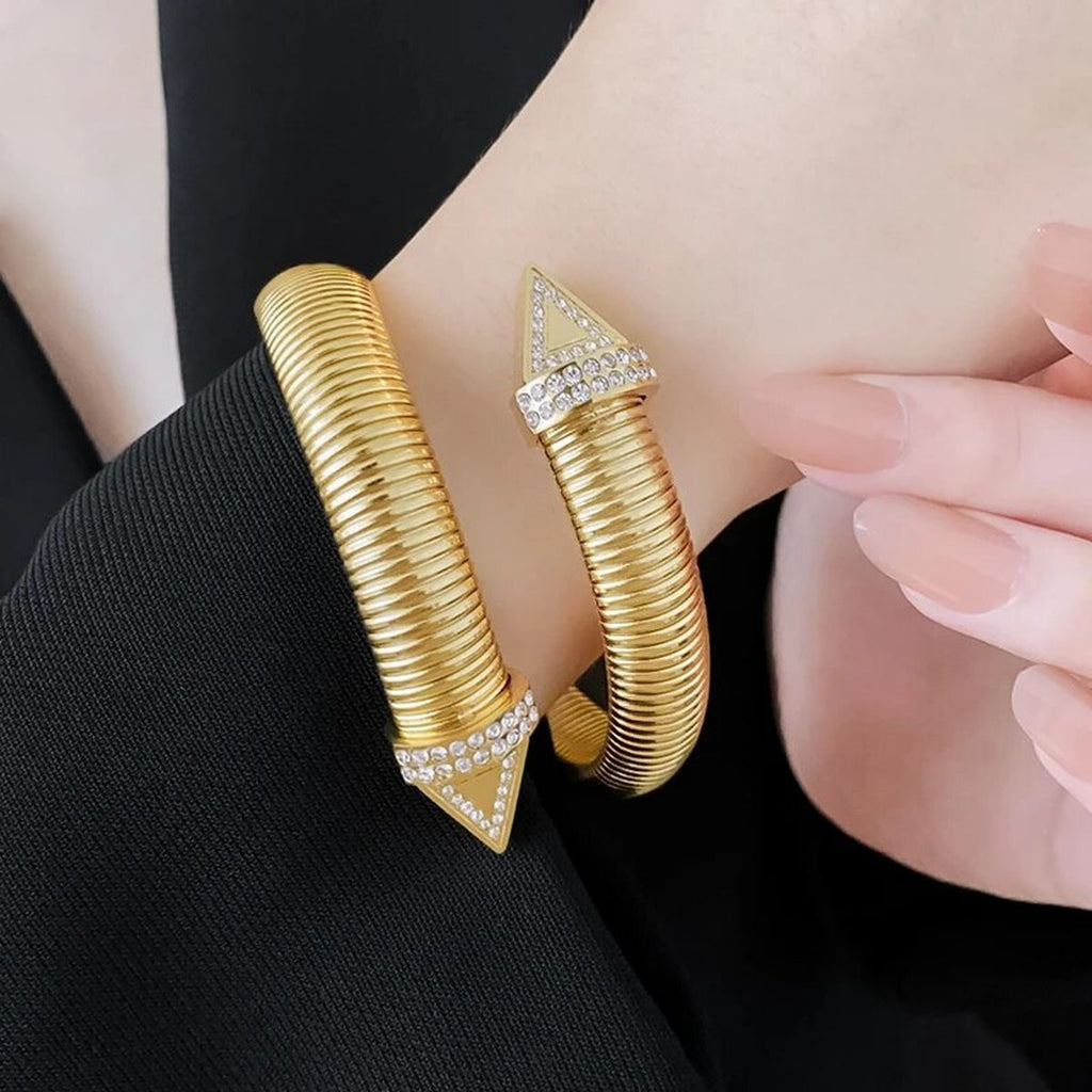 Cobra Snake Anti Tarnish Gold Stainless Steel Cuff Kada Bracelet Bulk