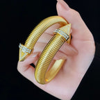 Cobra Snake Anti Tarnish Gold Stainless Steel Cuff Kada Bracelet Bulk
