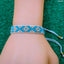Blue White Gold Sequence Handcrafted Beads Adjustable Bracelet Bulk