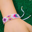 Pink Yellow Blue White Handcrafted Beads Adjustable Bracelet for Women.
