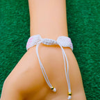Pink Yellow Blue White Handcrafted Beads Adjustable Bracelet for Women.
