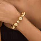 Glossy Beads Balls 18K Gold Silver Anti Tarnish Bracelet Women Bulk