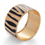 Tiger Stripes Black Gold Anti Tarnish Openable Bracelet Kada Bulk