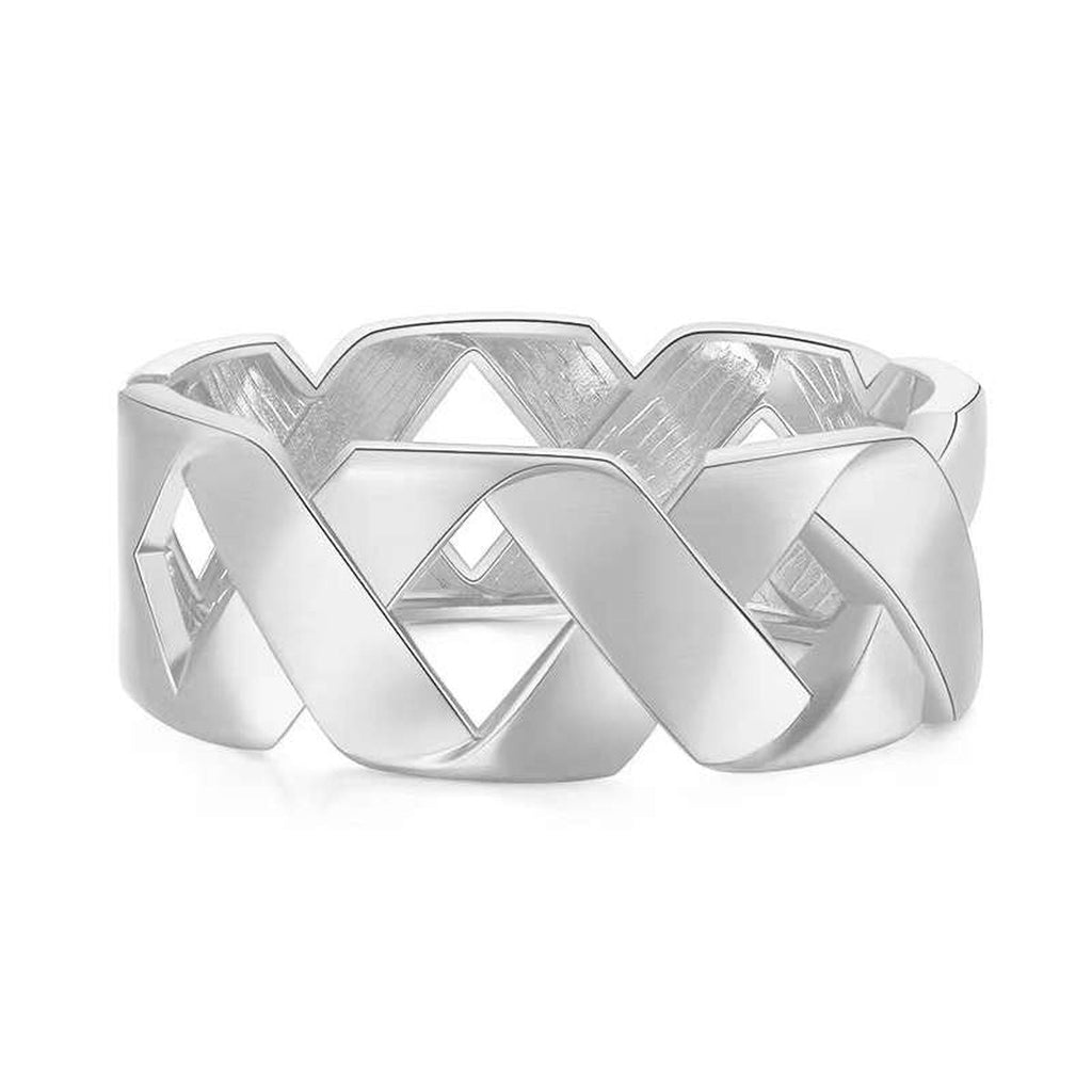 Criss Cross Curb Glossy 18K Gold Anti Tarnish Bracelet Kada Women Bulk