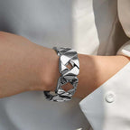 Criss Cross Curb Glossy 18K Gold Anti Tarnish Bracelet Kada Women Bulk