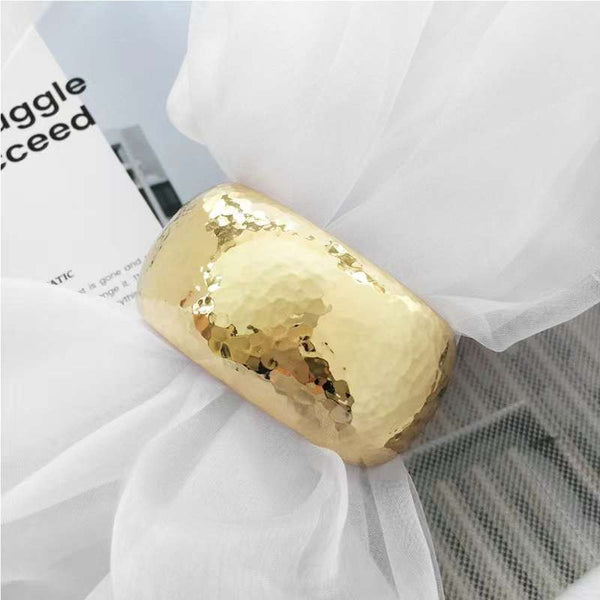 Honey Comb Beaten 18K Gold Anti Tarnish Bracelet Kada For Women Bulk Secondary image