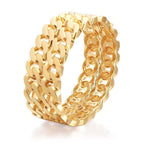 Dual Curb Chain 18K Gold Anti Tarnish Bracelet Kada For Women Bulk