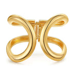 Double U 18K Gold Anti Tarnish Bracelet Kada Cuff For Women Bulk