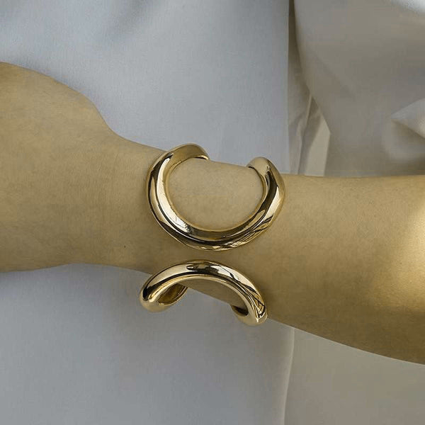 Double U 18K Gold Anti Tarnish Bracelet Kada Cuff For Women Bulk Secondary image