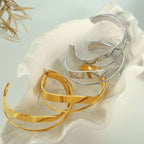 Twisted Cross Over 18K Gold Anti Tarnish Bracelet Cuff For Women Bulk