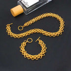 Trippal layer 18K Gold Stainless Steel Anti Tarnish Toggle Clasp Chain Bracelet For Women