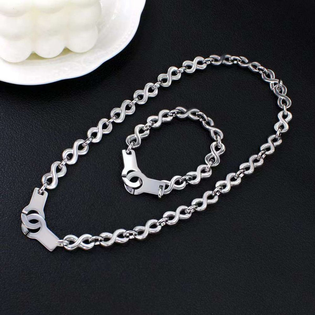 Handcuff Infinity 18K Gold Stainless Steel Anti Tarnish Chain Bracelet For Women