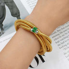 Layered Snake White 18K Gold Stainless Steel Anti Tarnish Layer Bracelet For Women