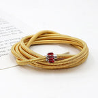 Layered Snake White 18K Gold Stainless Steel Anti Tarnish Layer Bracelet For Women