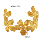 Flower 18K Gold Anti Tarnish Bracelet Cuff Kada For Women Bulk