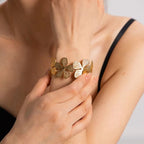 Flower 18K Gold Anti Tarnish Bracelet Cuff Kada For Women Bulk