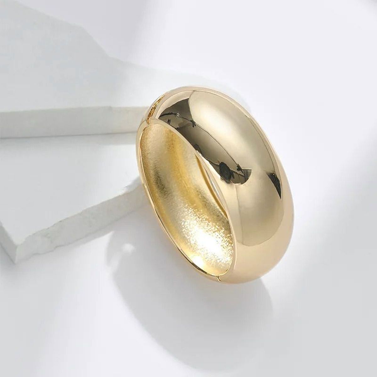 Oval 18K Gold Anti Tarnish Openable Bracelet Kada For Women Bulk