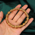 Wire Wave Beads 18K Gold Anti Tarnish Stainless Steel Bracelet Bulk
