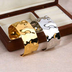 Beaten Glossy 18K Gold Anti Tarnish Cuff Kada For Women Bulk