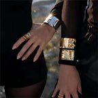 Beaten Glossy 18K Gold Anti Tarnish Cuff Kada For Women Bulk