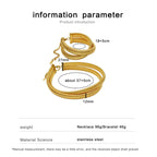 Dual Layer Snake 18K Gold Anti Tarnish Stainless Steel Bracelet Bulk