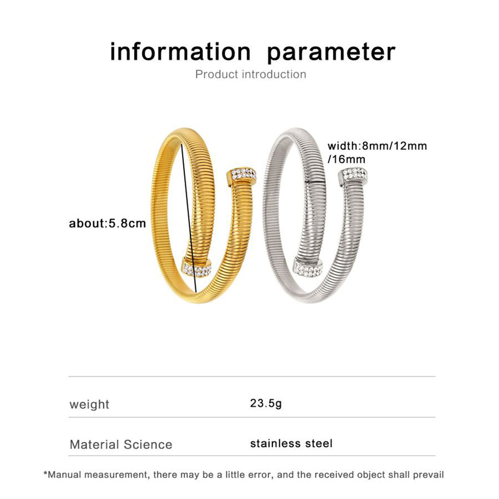 Snake CZ 18K Gold Anti Tarnish Stainless Steel Bracelet Kada Bulk