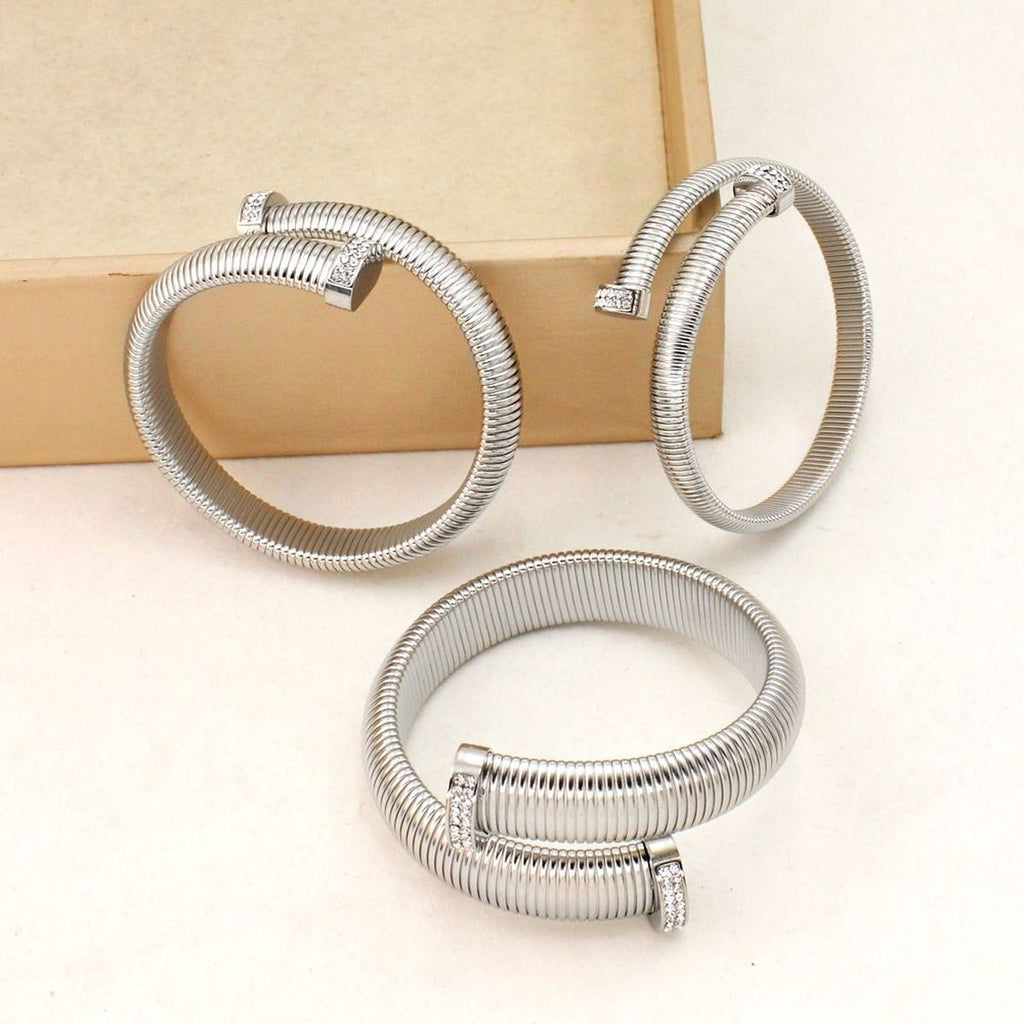 Snake CZ 18K Gold Anti Tarnish Stainless Steel Bracelet Kada Bulk