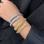 Snake CZ 18K Gold Anti Tarnish Stainless Steel Bracelet Kada Bulk